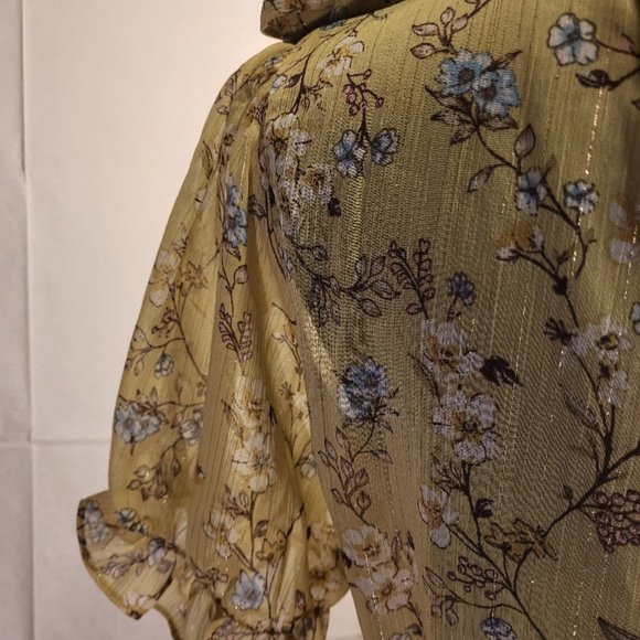 💚💛Favlux Puff Sleeved Ruffle Sage Mini Dress- Medium - Picture 8 of 12